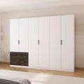 Rauch Koda 271cm 6 Door Wardrobe with RHF Drawers - Alpine White