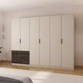 Rauch Koda 271cm 6 Door Wardrobe with RHF Drawers - Champagne