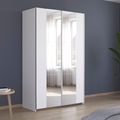 Rauch Kronach 131cm 2 Door Mirrored Sliding Wardrobe - Alpine White