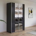 Rauch Kronach 131cm 2 Door Mirrored Sliding Wardrobe - Metallic Dark Grey