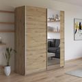Rauch Kronach 175cm 2 Door Sliding Wardrobe with Mirror - Artisan Oak