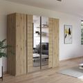 Rauch Kronach 225cm 4 Door Wardrobe with Mirror - Artisan Oak
