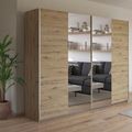 Rauch Kronach 261cm 2 Door Mirrored Sliding Wardrobe - Artisan Oak