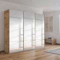 Rauch Kulmbach 203cm 3 Door Mirrored Sliding Wardrobe - Artisan Oak