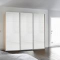 Rauch Kulmbach 203cm 3 Door Sliding Wardrobe - Sonoma Oak and White High Gloss