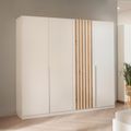 Rauch Lamella 226cm 4 Door Wardrobe - Alpine White and Artisan Oak