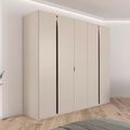 Rauch Luana 251cm 5 Door Wardrobe with Lighting - Champagne and Atlantic Dark Oak