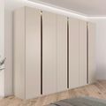 Rauch Luana 301cm 6 Door Wardrobe with Lighting - Champagne and Atlantic Dark Oak