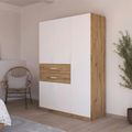 Rauch Maika 136cm 5 Door Wardrobe - H 197cm - Artisan Oak and Alpine White