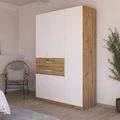 Rauch Maika 136cm 5 Door Wardrobe - H 210cm - Artisan Oak and Alpine White