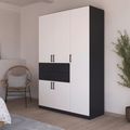 Rauch Maika 136cm 5 Door Wardrobe - H 210cm - Metallic Dark Grey and Alpine White