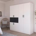 Rauch Maika 181cm 6 Door Wardrobe - H 197cm - Alpine White and Metallic Dark Grey