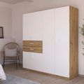 Rauch Maika 181cm 6 Door Wardrobe - H 197cm - Artisan Oak and Alpine White