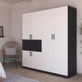 Rauch Maika 181cm 6 Door Wardrobe - H 197cm - Metallic Dark Grey and Alpine White