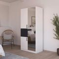 Rauch Maika 91cm 3 Door Combi Wardrobe - H 197cm - Alpine White and Metallic Dark Grey
