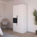 Rauch Maika 91cm 3 Door Wardrobe - H 197cm - Alpine White and Metallic Dark Grey