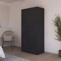 Rauch Maika 91cm 3 Door Wardrobe - H 197cm - Metallic Dark Grey