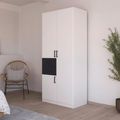 Rauch Maika 91cm 3 Door Wardrobe - H 210cm - Alpine White and Metallic Dark Grey