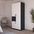 Rauch Maika 91cm 3 Door Wardrobe - H 210cm - Metallic Dark Grey and Alpine White