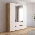 Rauch Mainz 181cm 4 Door Combi Wardrobe - Artisan Oak and Alpine White