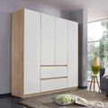 Rauch Mainz 181cm 4 Door Wardrobe with Drawer - Sonoma Oak and Alpine White