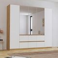 Rauch Mainz 226cm 5 Door Combi Wardrobe - Artisan Oak and Alpine White