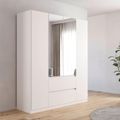 Rauch Mainz Plus 181cm 4 Door Combi Wardrobe - Alpine White and White High Gloss
