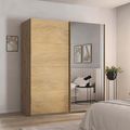 Rauch Malva 226cm 2 Door Sliding Wardrobe with Mirror - Artisan Oak