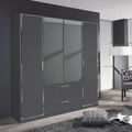 Rauch Marl 181cm 4 Door Combi Wardrobe - Metallic Dark Grey