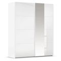 Rauch Miramar Type-1 181cm 2 Door Sliding Wardrobe with Mirror - Alpine White and Crystal White Glass