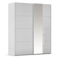 Rauch Miramar Type-1 181cm 2 Door Sliding Wardrobe with Mirror - Silk Grey and Silk Grey Glass