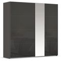 Rauch Miramar Type-1 226cm 2 Door Sliding Wardrobe with Mirror - Graphite and Basalt Glass