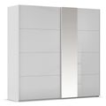 Rauch Miramar Type-1 226cm 2 Door Sliding Wardrobe with Mirror - Silk Grey and Silk Grey Glass