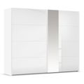 Rauch Miramar Type-1 271cm 2 Door Sliding Wardrobe with Mirror - Alpine White and Crystal White Glass