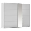 Rauch Miramar Type-1 271cm 2 Door Sliding Wardrobe with Mirror - Silk Grey and Silk Grey Glass