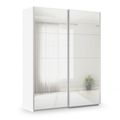 Rauch Miramar Type-3 181cm 2 Door Mirrored Sliding Wardrobe - Alpine White
