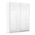 Rauch Miramar Type-3 181cm 2 Door Sliding Wardrobe - Alpine White and Crystal White Glass