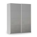 Rauch Miramar Type-3 181cm 2 Door Sliding Wardrobe - Silk Grey and Silk Grey Glass