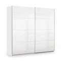 Rauch Miramar Type-3 226cm 2 Door Sliding Wardrobe - Alpine White and Crystal White Glass