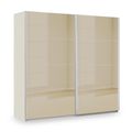Rauch Miramar Type-3 226cm 2 Door Sliding Wardrobe - Champagne and Champagne Glass