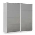 Rauch Miramar Type-3 226cm 2 Door Sliding Wardrobe - Silk Grey and Silk Grey Glass