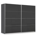 Rauch Miramar Type-3 271cm 2 Door Sliding Wardrobe - Graphite and Basalt Glass
