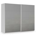 Rauch Miramar Type-3 271cm 2 Door Sliding Wardrobe - Silk Grey and Silk Grey Glass