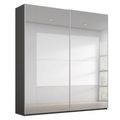 Rauch Miramar Type-4 181cm 2 Door Mirrored Sliding Wardrobe - Graphite