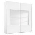 Rauch Miramar Type-4 181cm 2 Door Sliding Wardrobe - Alpine White and Crystal White Glass