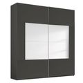 Rauch Miramar Type-4 181cm 2 Door Sliding Wardrobe - Graphite and Basalt Glass