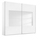 Rauch Miramar Type-4 226cm 2 Door Sliding Wardrobe - Alpine White and Crystal White Glass