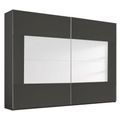 Rauch Miramar Type-4 271cm 2 Door Sliding Wardrobe - Graphite and Basalt Glass