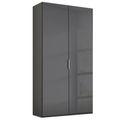 Rauch Miramar Type-5 101cm 2 Door Wardrobe - Graphite and Basalt Glass