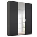 Rauch Miramar Type-5 151cm 3 Door Wardrobe with Mirror - Graphite and Basalt Glass